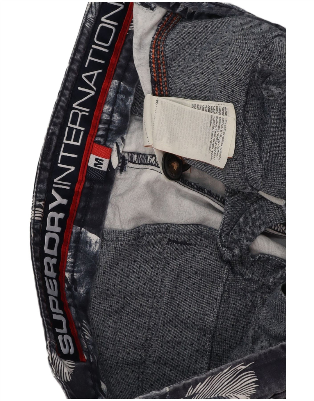 Superdry muške chino kratke hlače srednje veličine W32 tamnoplavi cvjetni pamuk