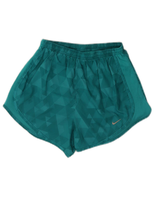 Nike Ženske Dri Fit Sportske kratke hlače UK 4 XS tirkizni geometrijski poliester