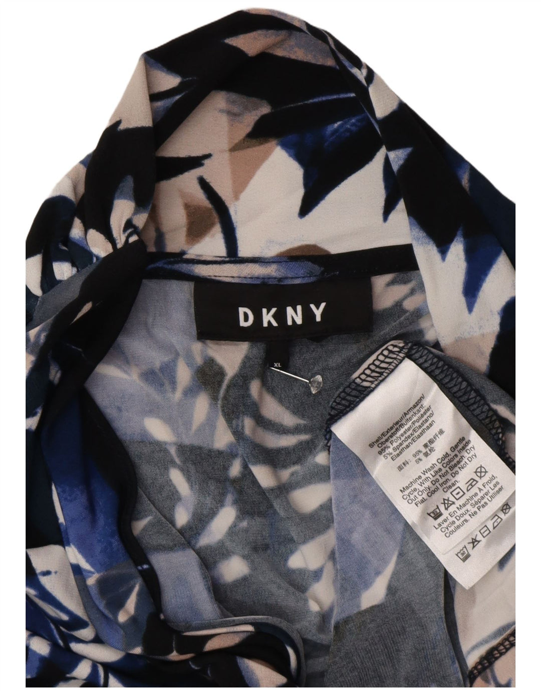 DKNY gornji dio ženske bluze UK 18 XL Višebojni cvjetni poliester