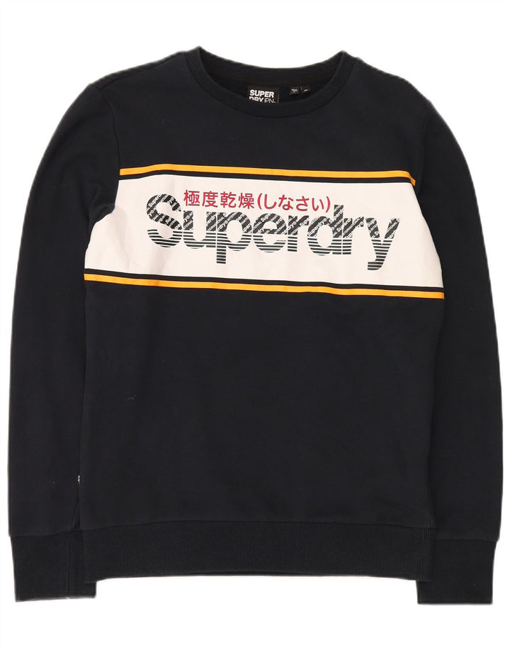 Superdry muški džemper s grafičkim motivima srednje crne boje, pamuk