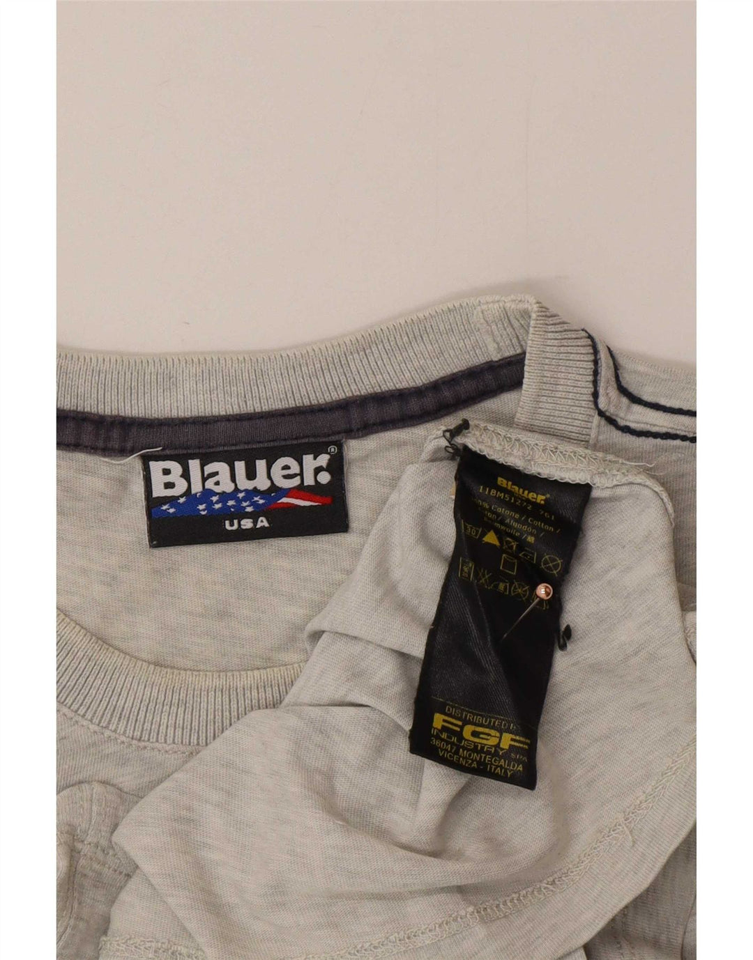 Blauer muška grafička majica kratkih rukava srednje sivi pamuk