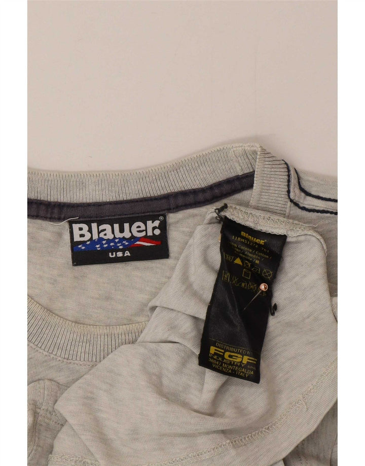 Blauer muška grafička majica kratkih rukava srednje sivi pamuk