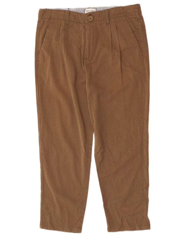 Jack & Jones muške chino hlače s klinovima W30 L23 smeđi poliester