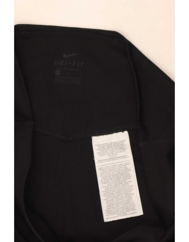 Nike Ženske Dri Fit Graphic Leggings UK 14 Veliki crni poliester