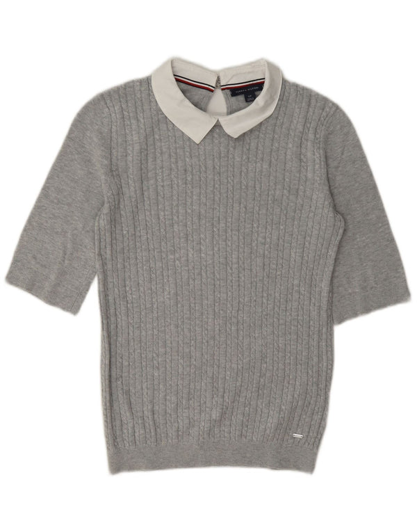 Tommy Hilfiger ženski džemper s polo ovratnikom UK 10 Small Gray