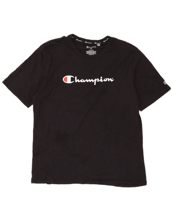 Champion Top majica kratkih rukava s grafičkim motivima 2XL crni pamuk
