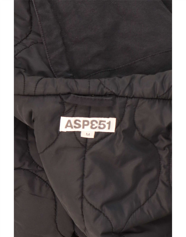 Vintage ženska jakna parka s kapuljačom UK 14 Srednji crni poliamid