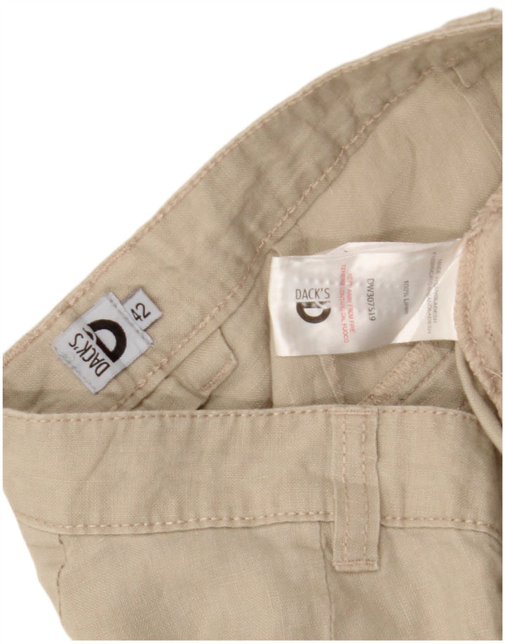 DACK'S Womens Chino Shorts IT 42 Medium W30 Beige Linen