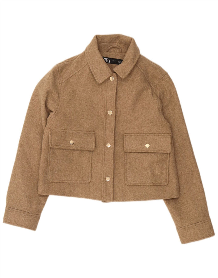 Zara ženska bomber jakna UK 10 Small Brown Poliester