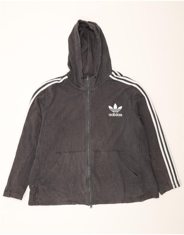 Adidas muški pulover s kapuljačom na patentni zatvarač 2XL sivi pamuk