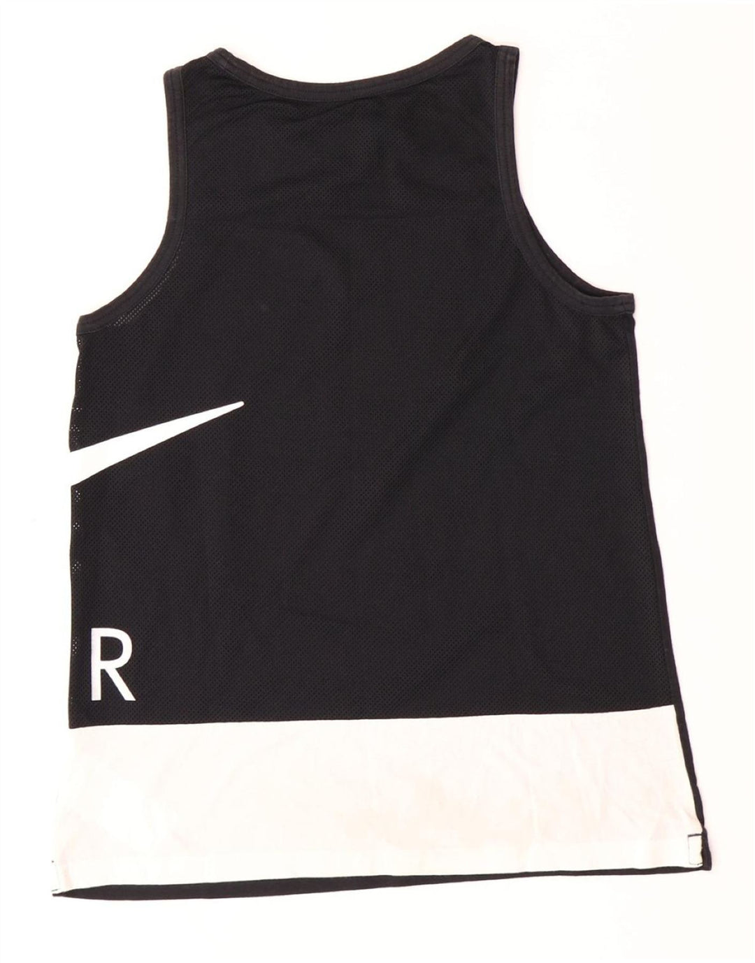 NIKE Boys Graphic Vest Top 13-14 Years XL Black Colourblock Pamuk