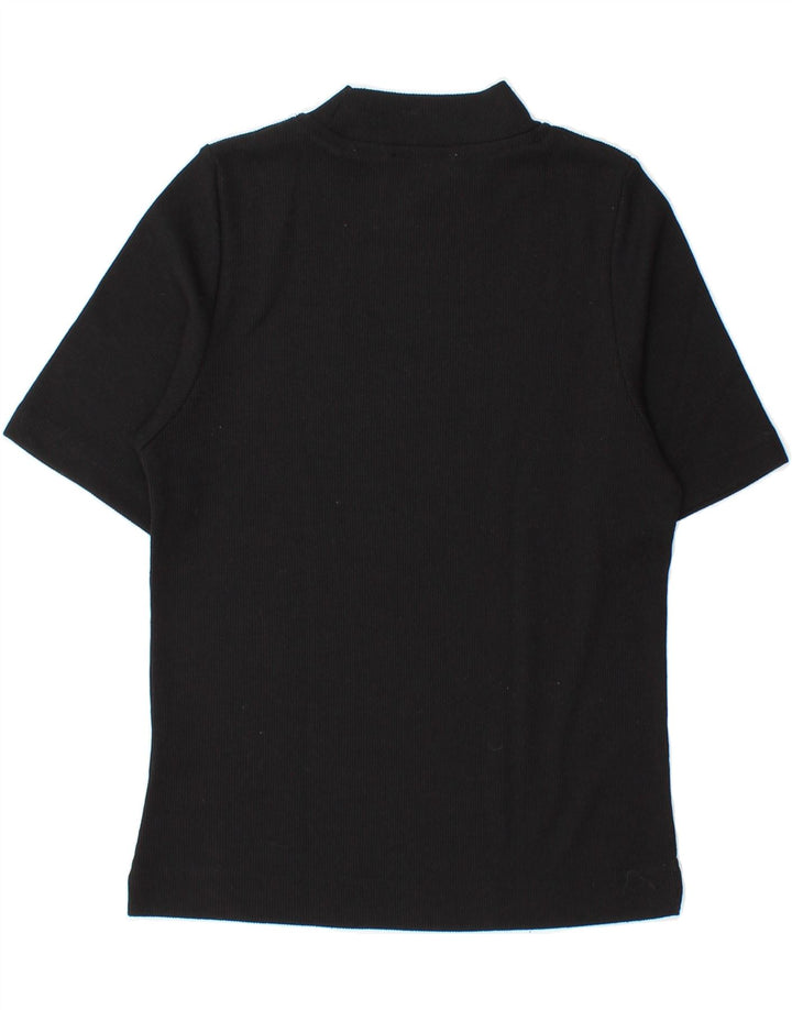 VINTAGE Womens T-Shirt Top UK 10 Small Black Polyester Vintage Vintage and Second-Hand Vintage from Messina Hembry 