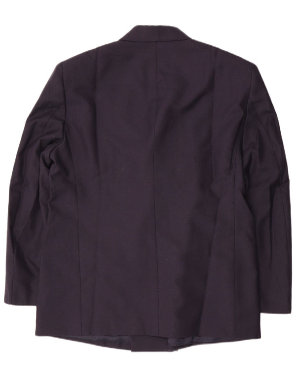 Vintage muški sako s dvostrukim kopčanjem IT 58 4XL tamnoplava djevičanska vuna