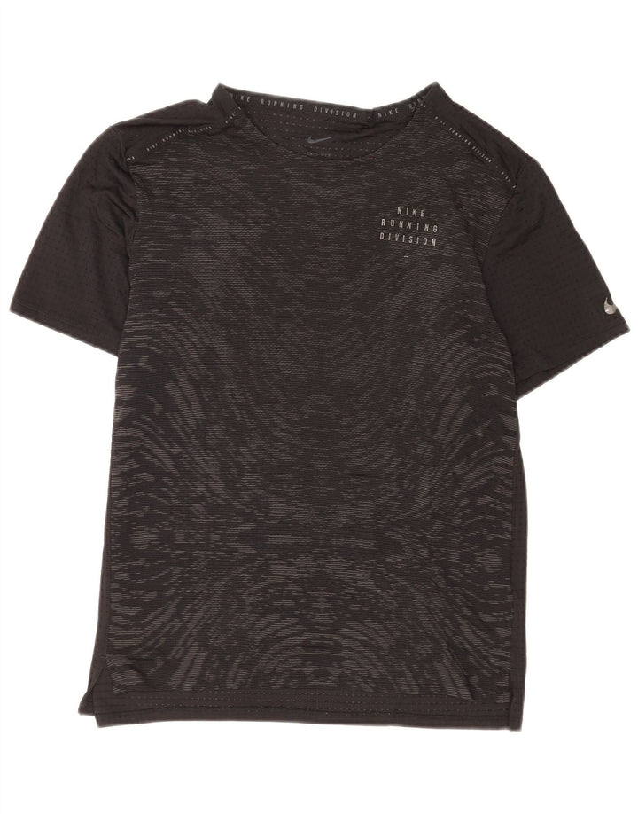 Nike Ženska Dri Fit majica kratkih rukava s apstraktnim uzorkom UK 14 velika crna