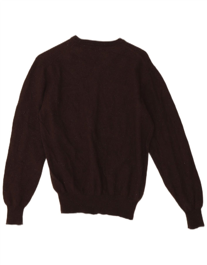 FRED PERRY Ženski džemper s V-izrezom srednje smeđe vune