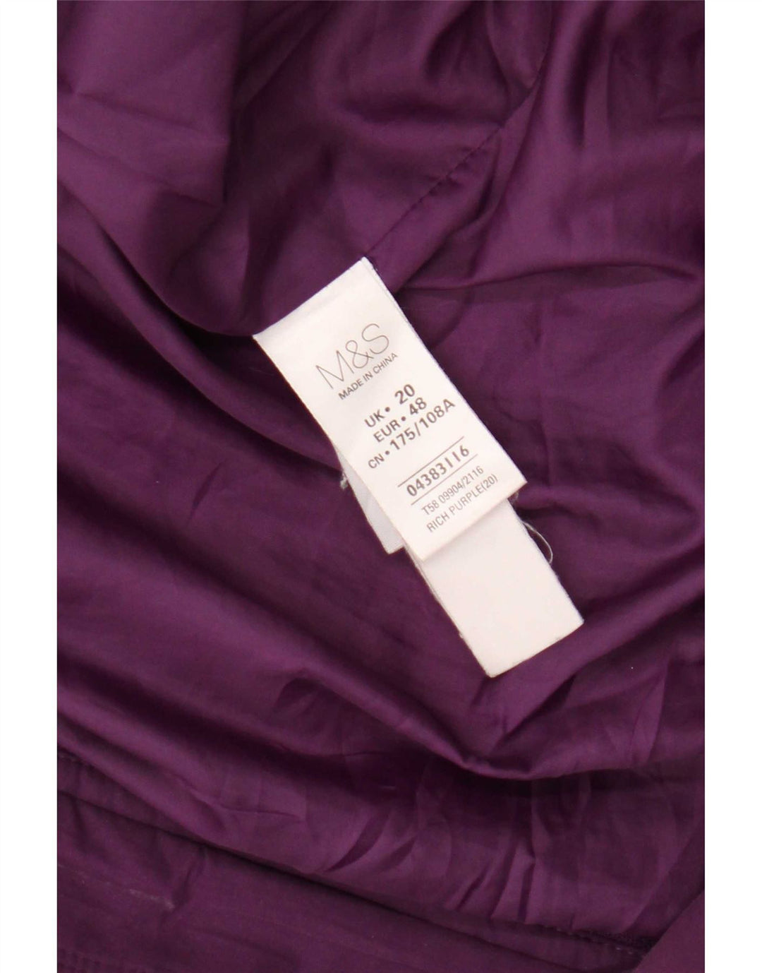 Marks & Spencer ženska jakna parka s kapuljačom UK 20 2XL ljubičasti poliester