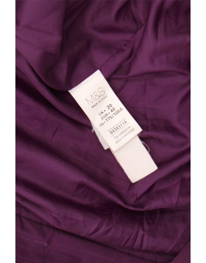 Marks & Spencer ženska jakna parka s kapuljačom UK 20 2XL ljubičasti poliester