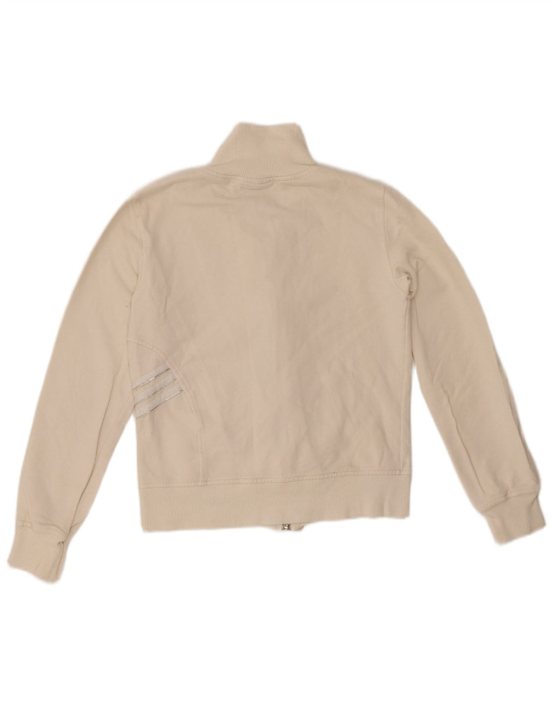 ADIDAS ženska gornja jakna kratke trenirke UK 10 Mala bijela pamuk