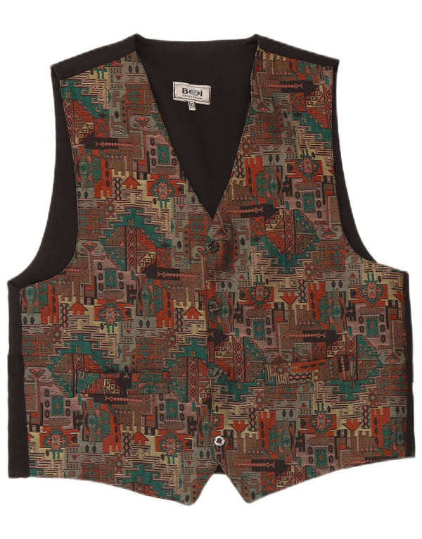 Vintage muški prsluk XL crni geometrijski