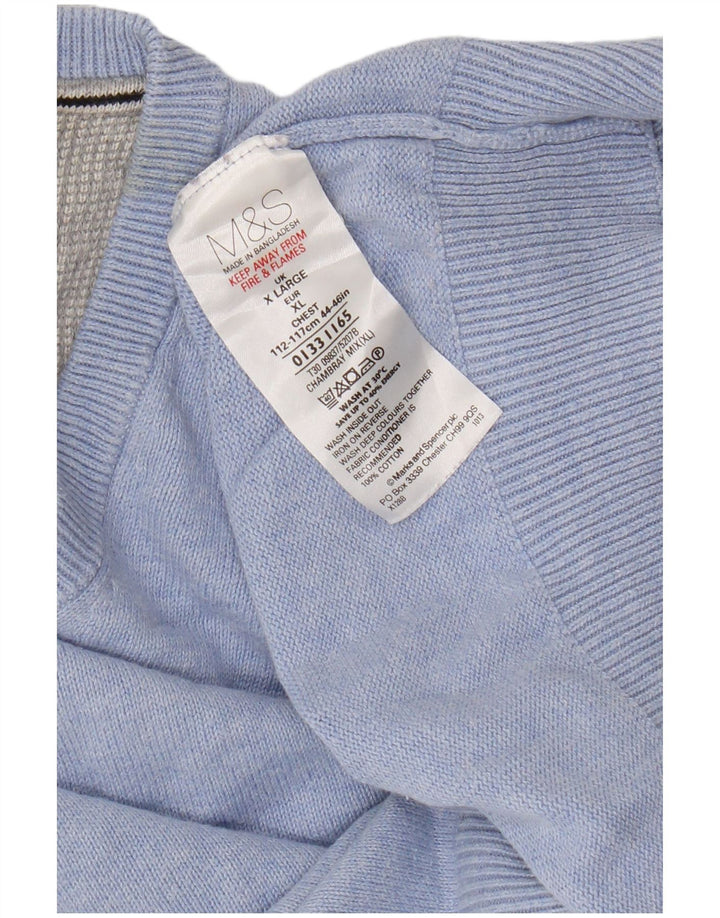 Marks & Spencer muški prsluk bez rukava XL plavi pamuk
