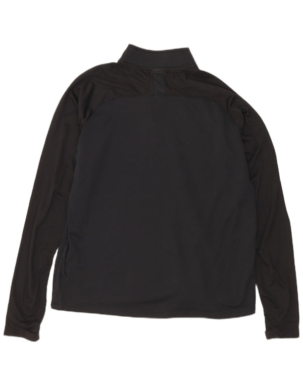 Nike Mens Zip Neck Regular Fit Top Sleeve Long Sleeve Large Black Poliester Sports