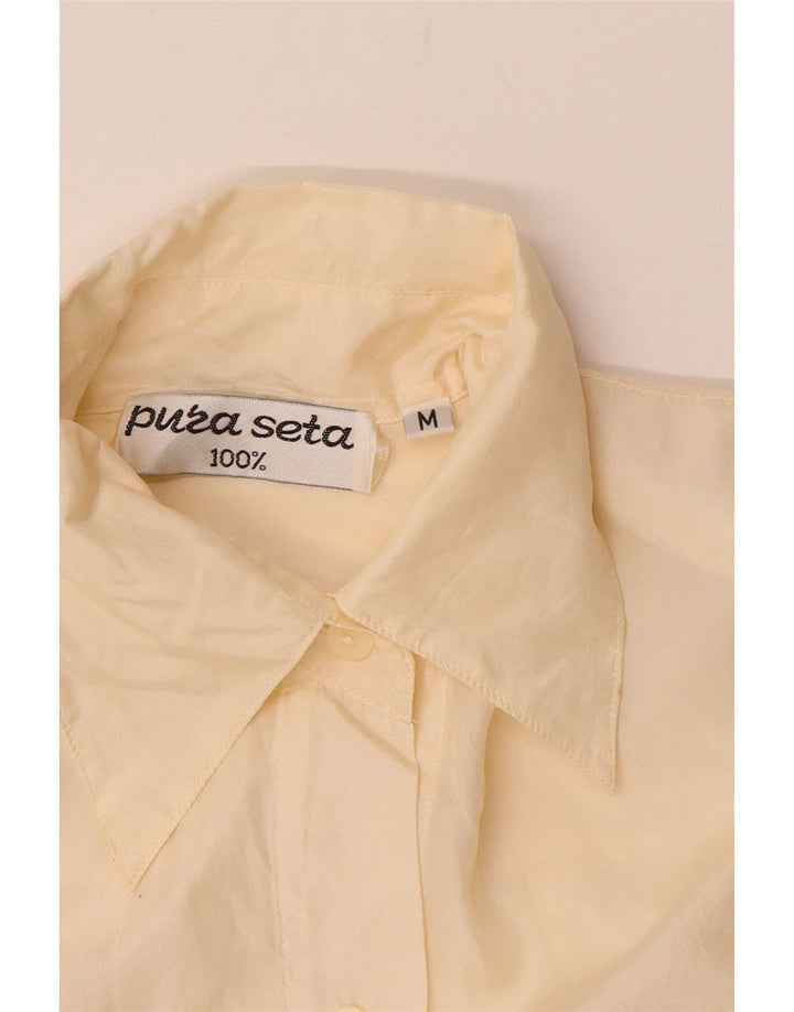 Vintage ženska košulja bluza UK 12 srednje bež svila