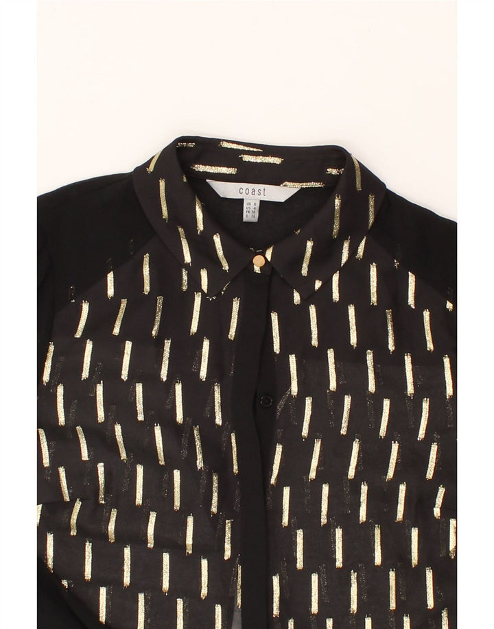 COAST Womens Abstract Pattern Shirt Blouse UK 8 Small Black Polyester Vintage Coast and Second-Hand Coast from Messina Hembry 