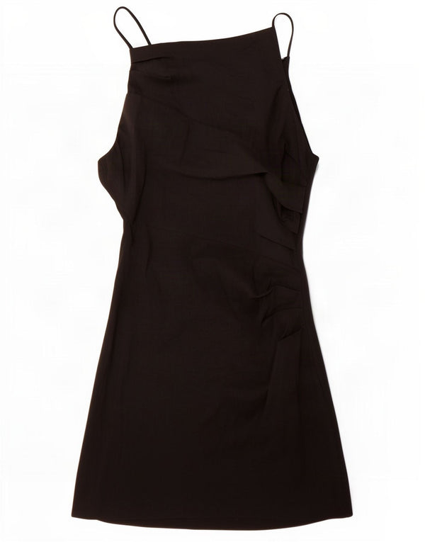 Zara ženska slip haljina UK 12 srednje crna lanena