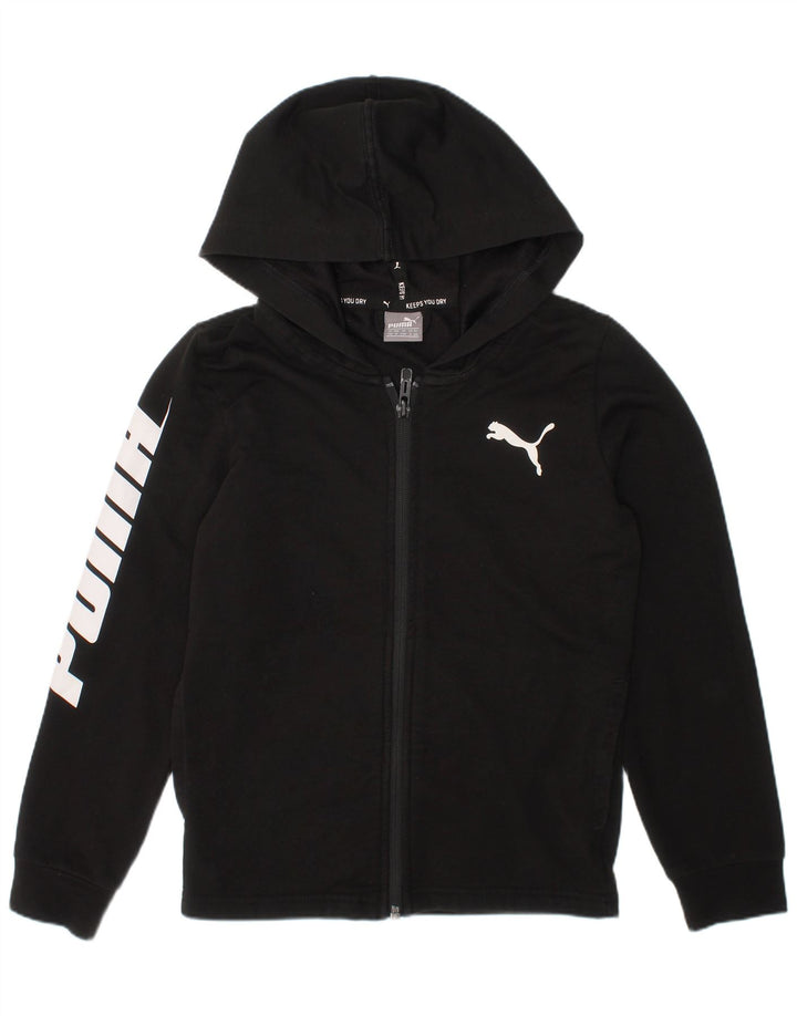 Puma Boys Graphic Zip pulover s kapuljačom 5-6 godina, crni pamuk