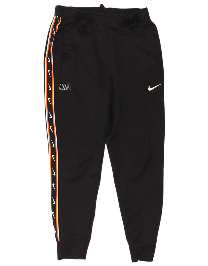 Nike muške trenirke s grafičkim motivima, male crne hlače od poliestera