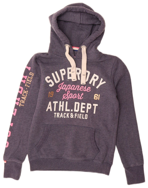 SUPERDRY Ženska majica s kapuljačom s grafičkim motivima UK 6 XS Mornarskoplavi pamuk