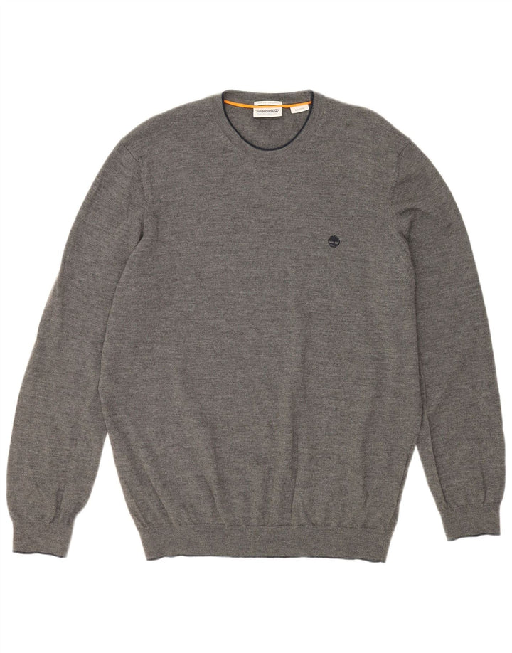 TIMBERLAND Muški džemper s okruglim izrezom 2XL od sive merino vune