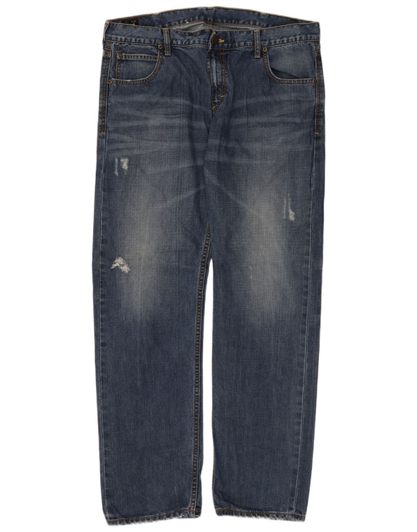 Lee Mens Knox isprekidane ravne traperice W38 L32 plavi pamuk