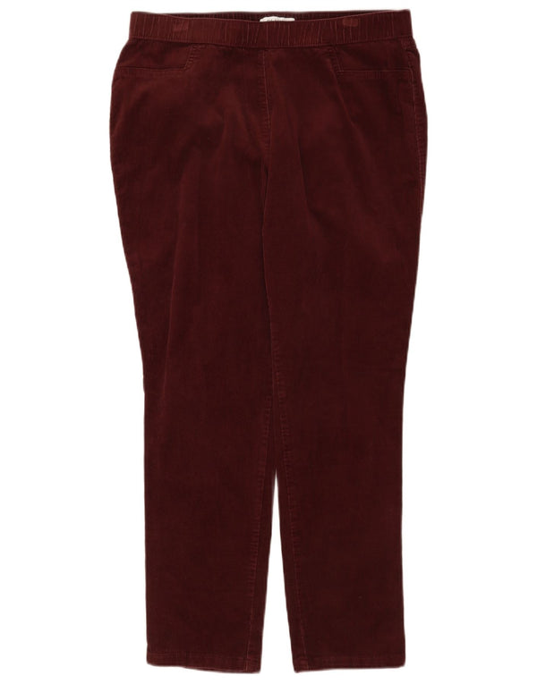 Marks & Spencer ženske hlače od samta UK 14 velike W34 L26 Bordo