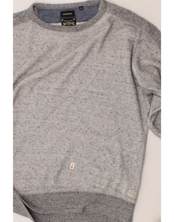 DIESEL Mens Sweatshirt Jumper Medium Grey Flecked Cotton Vintage Diesel and Second-Hand Diesel from Messina Hembry 