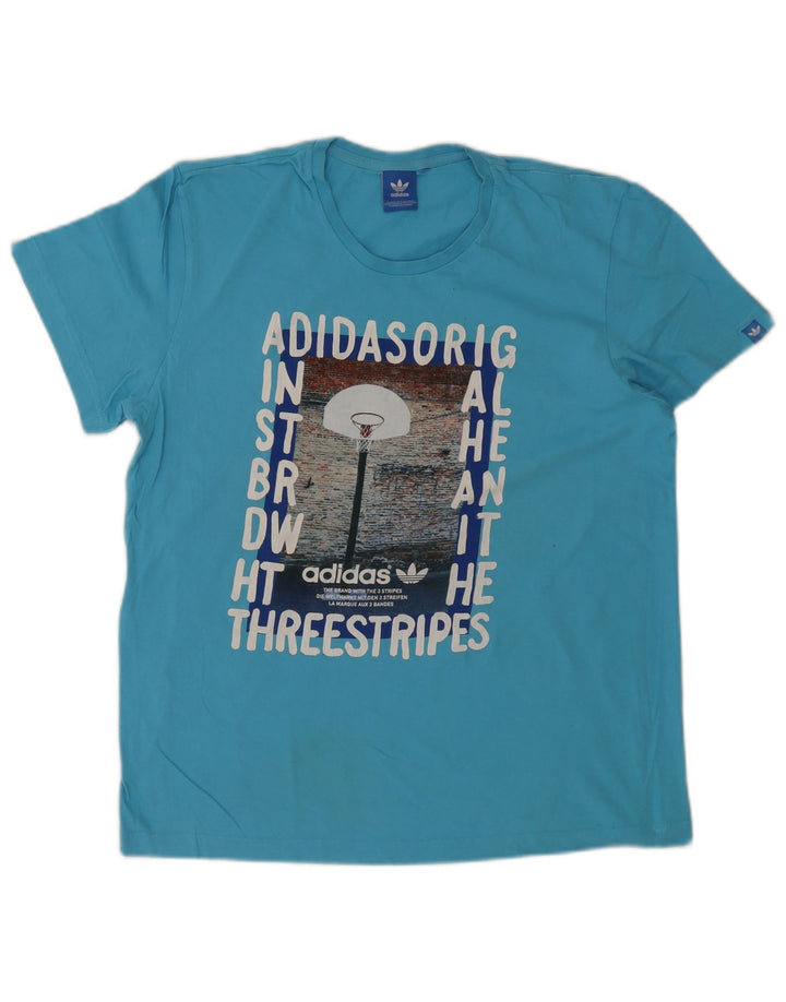 Adidas muška majica s grafičkim motivima, srednje plava
