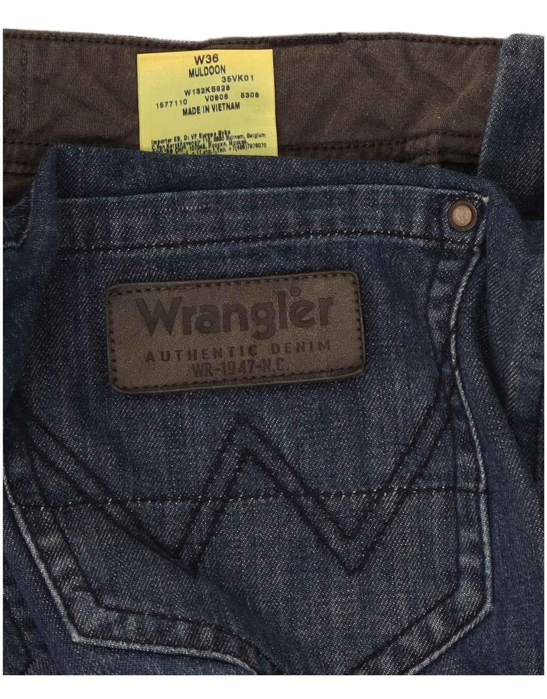 Wrangler muške kargo traper kratke hlače W36 veliki plavi pamuk