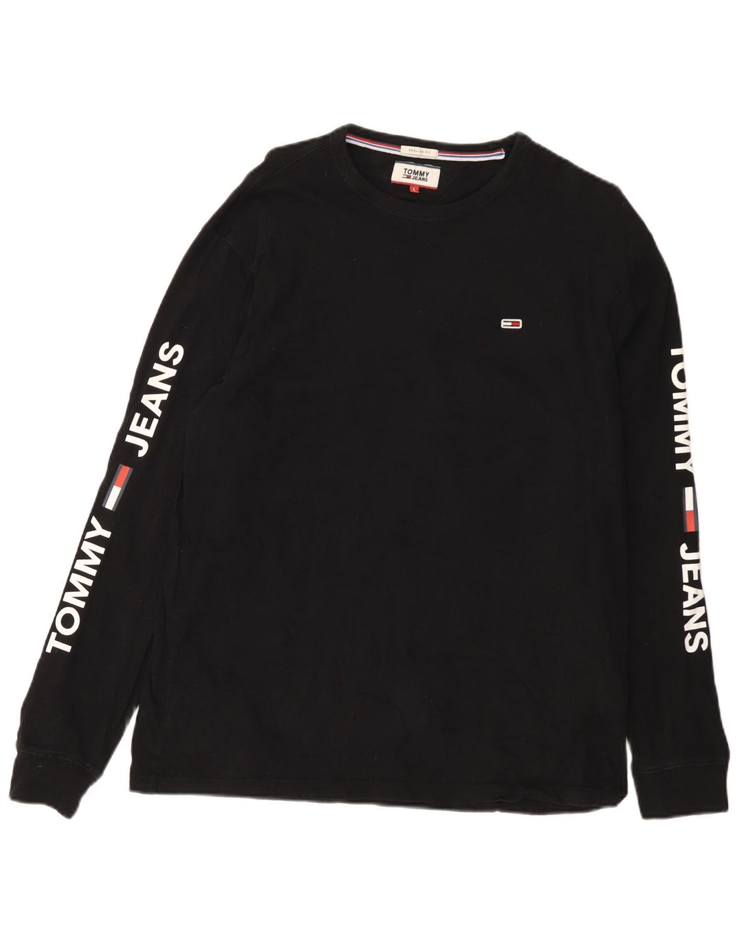 Tommy Hilfiger muška majica dugih rukava s grafikama, veliki crni pamuk