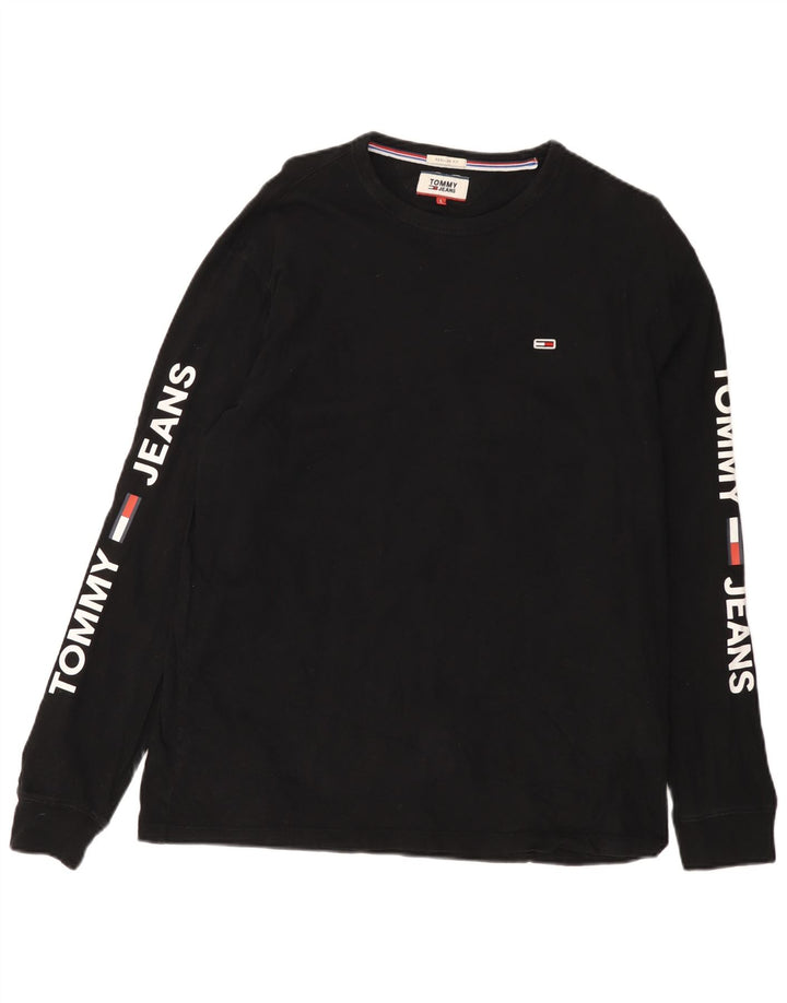 Tommy Hilfiger muška majica dugih rukava s grafikama, veliki crni pamuk