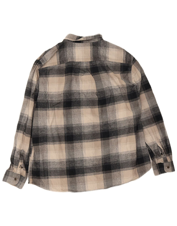 Marks & Spencer muška flanelska košulja standardnog kroja 2XL bež karirani pamuk