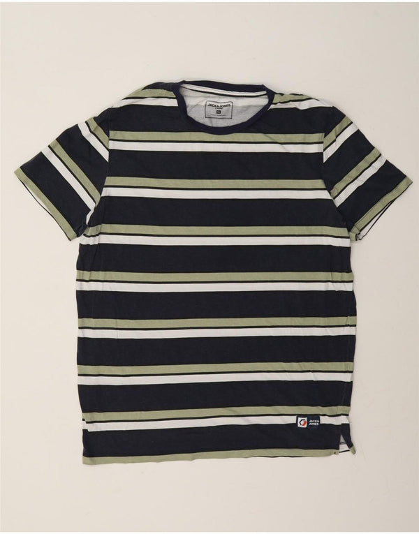 Jack & Jones muška majica kratkih rukava XL tamnoplavi pamuk na pruge