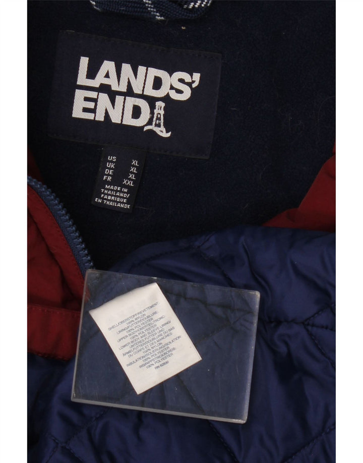 LANDS END Ženska velika vjetrovka s kapuljačom UK 18 XL Bordo najlon
