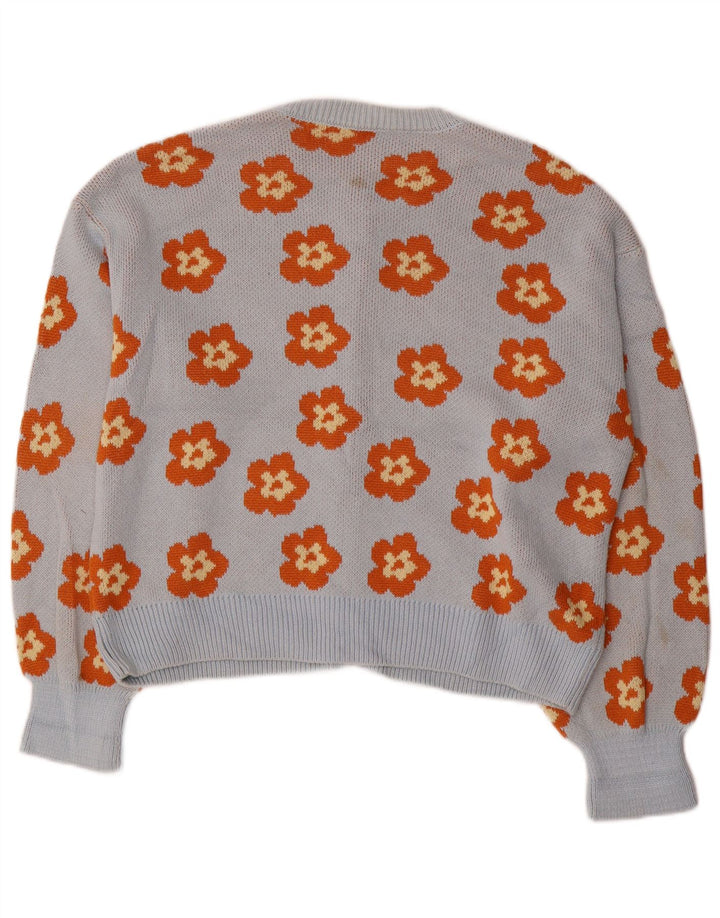 Preveliki ženski kardigan pulover Zara UK 10 Mali plavi cvjetni