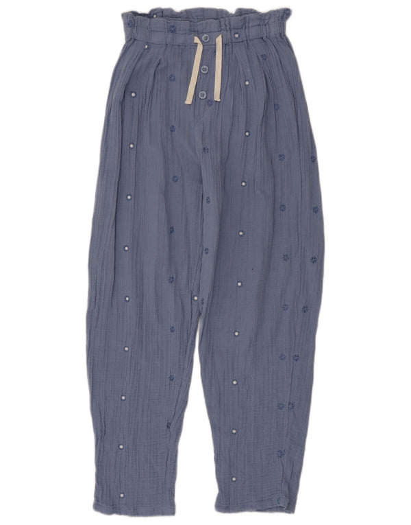 Benetton Girls High Waist Casual Trousers 11-12 Years 2XL W22 L26 Blue