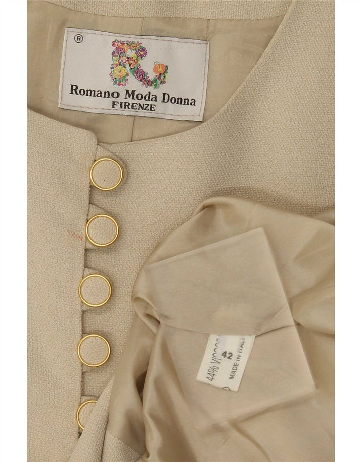 Vintage ženski sako IT 42 srednje bež boje sa životinjskim uzorkom
