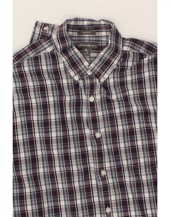EDDIE BAUER Mens Classic Fit Shirt Medium Purple Check Cotton Vintage Eddie Bauer and Second-Hand Eddie Bauer from Messina Hembry 