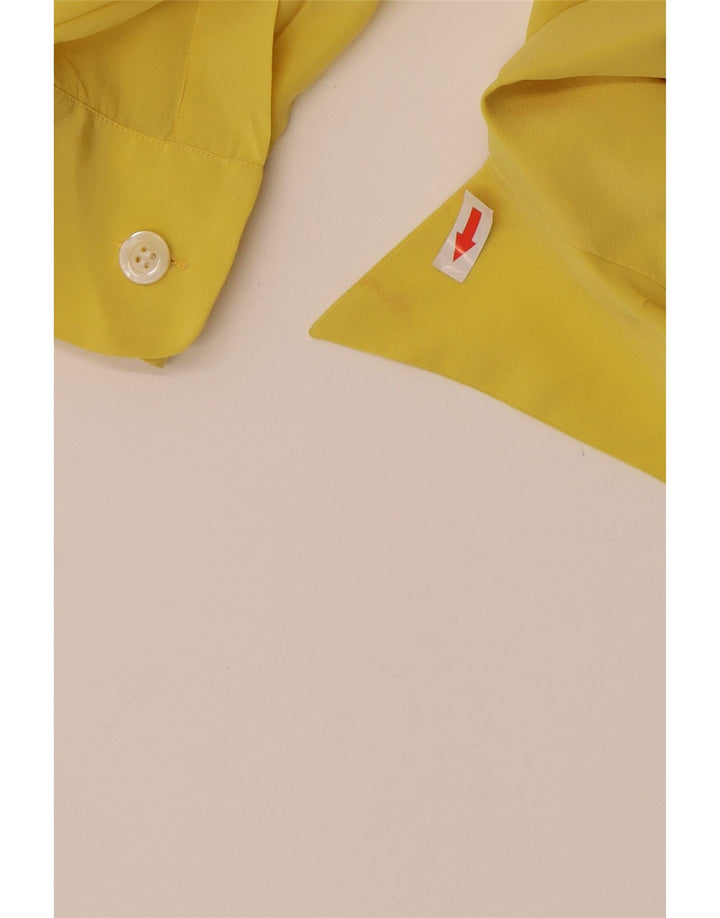 Vintage ženska košulja bluza UK 16 velika žuta svila