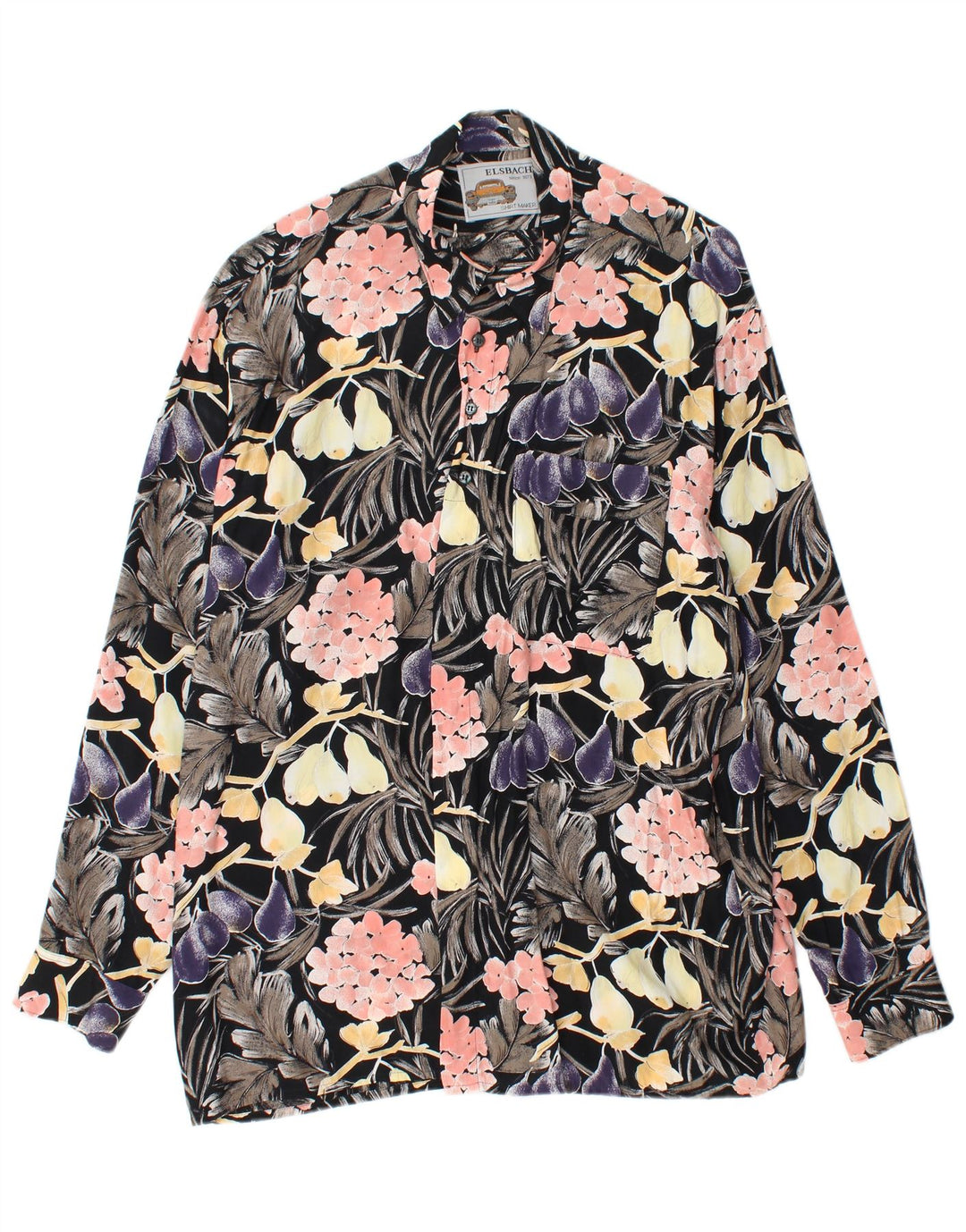 ELSBACH Muška pulover majica veličine 41/42 velika crna cvjetna viskoza