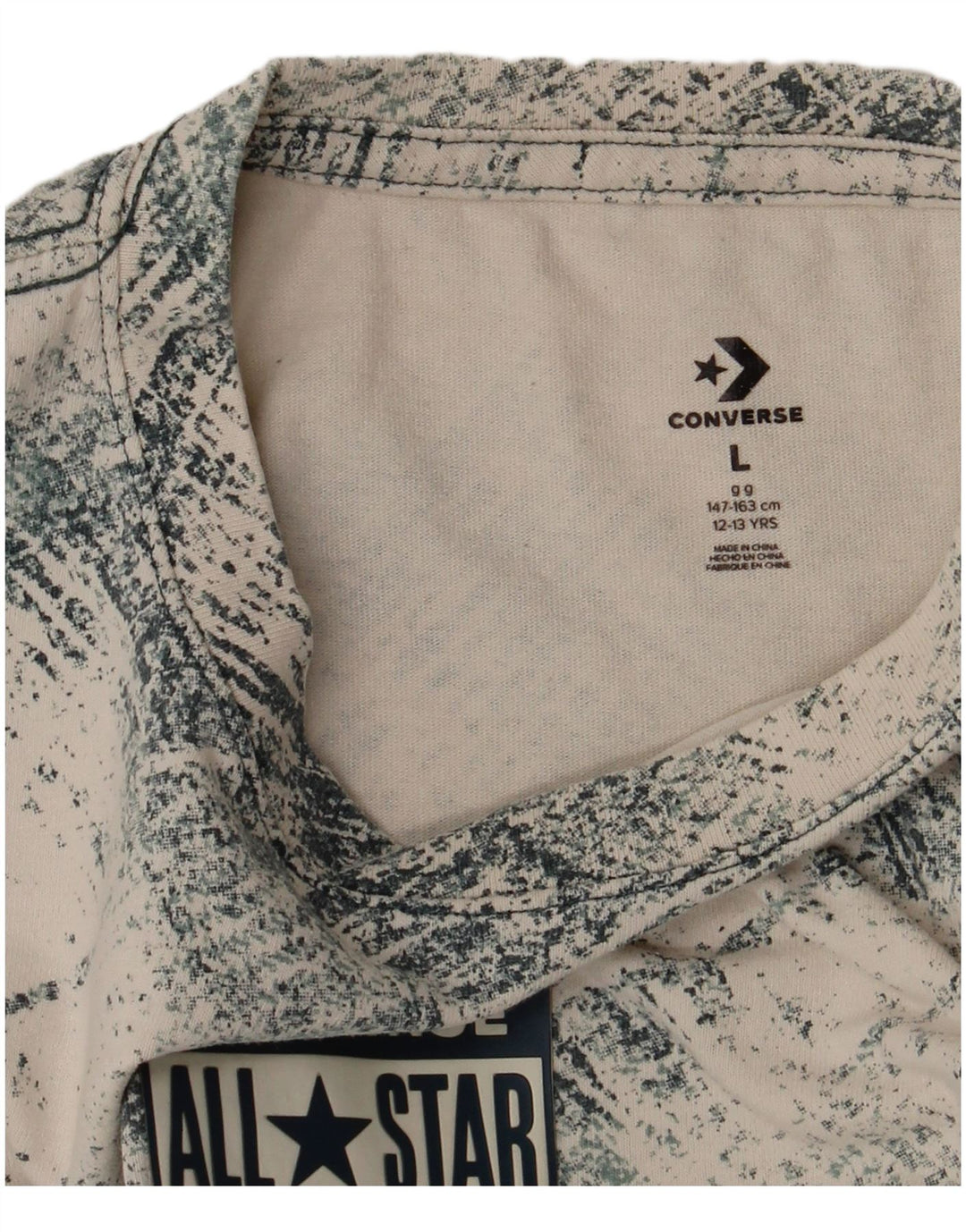 Majica kratkih rukava Converse Boys Graphic T-Shirt, 12-13 Years Large Off White Check