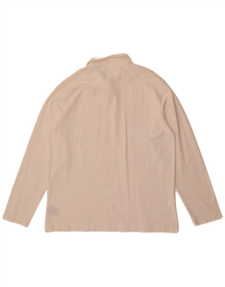 Faconnable muška polo majica dugih rukava velika bijela pamučna